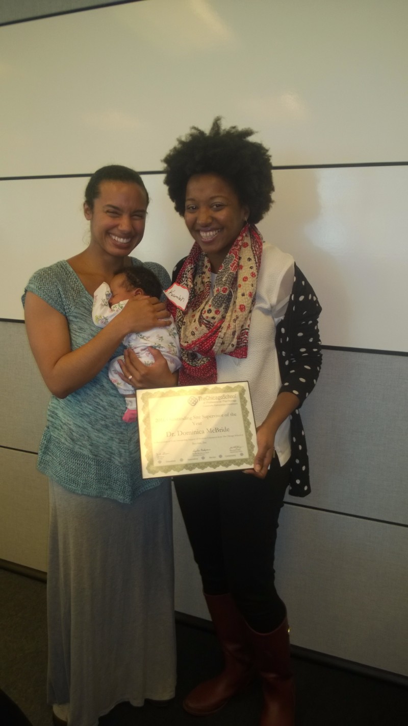 Site Supervisor of the Year - Dominica McBride, Become Inc., pictured with baby Zia &amp; Kamilah Mahon
